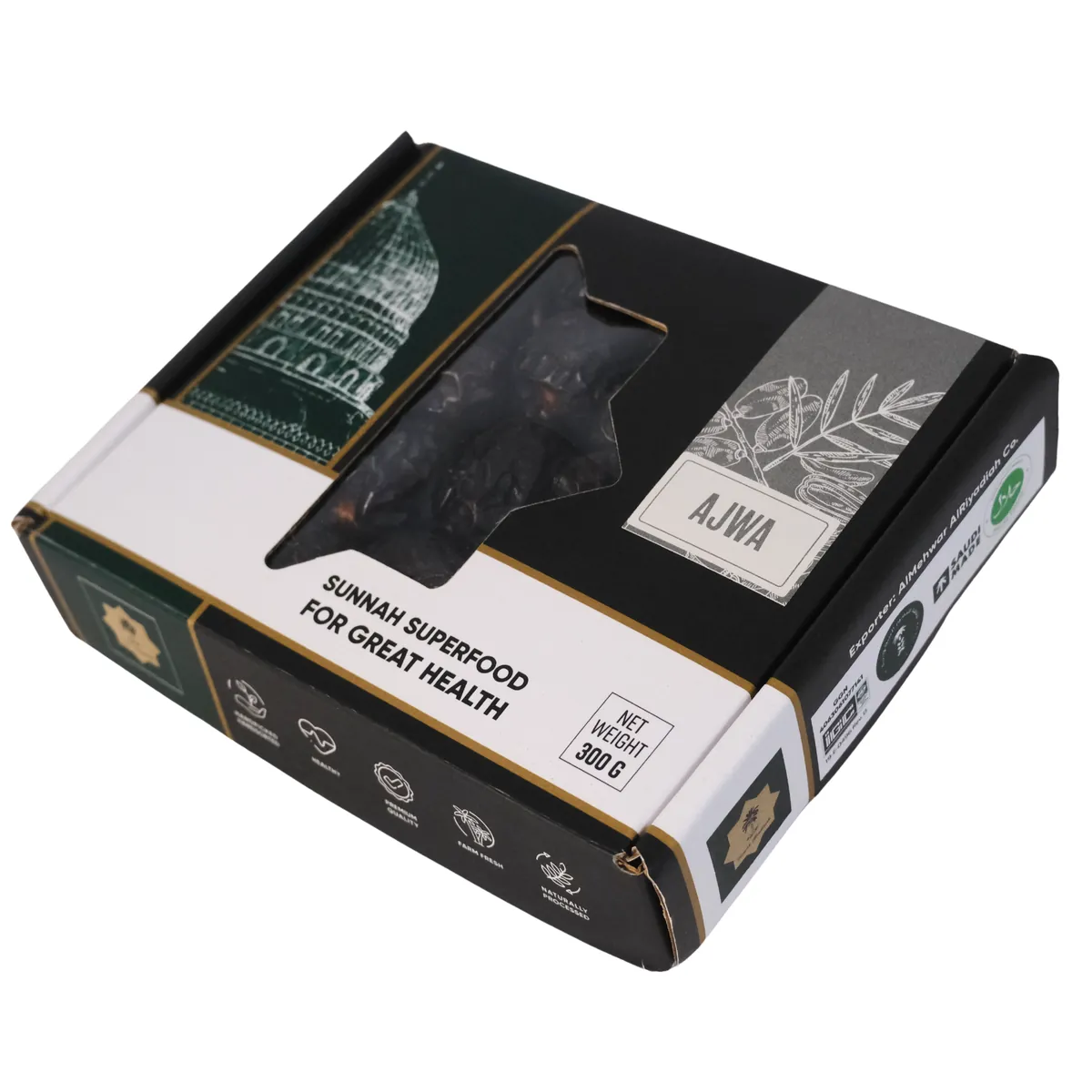 Ajwa Size C 300 g, box of 10, 10 × 300 g